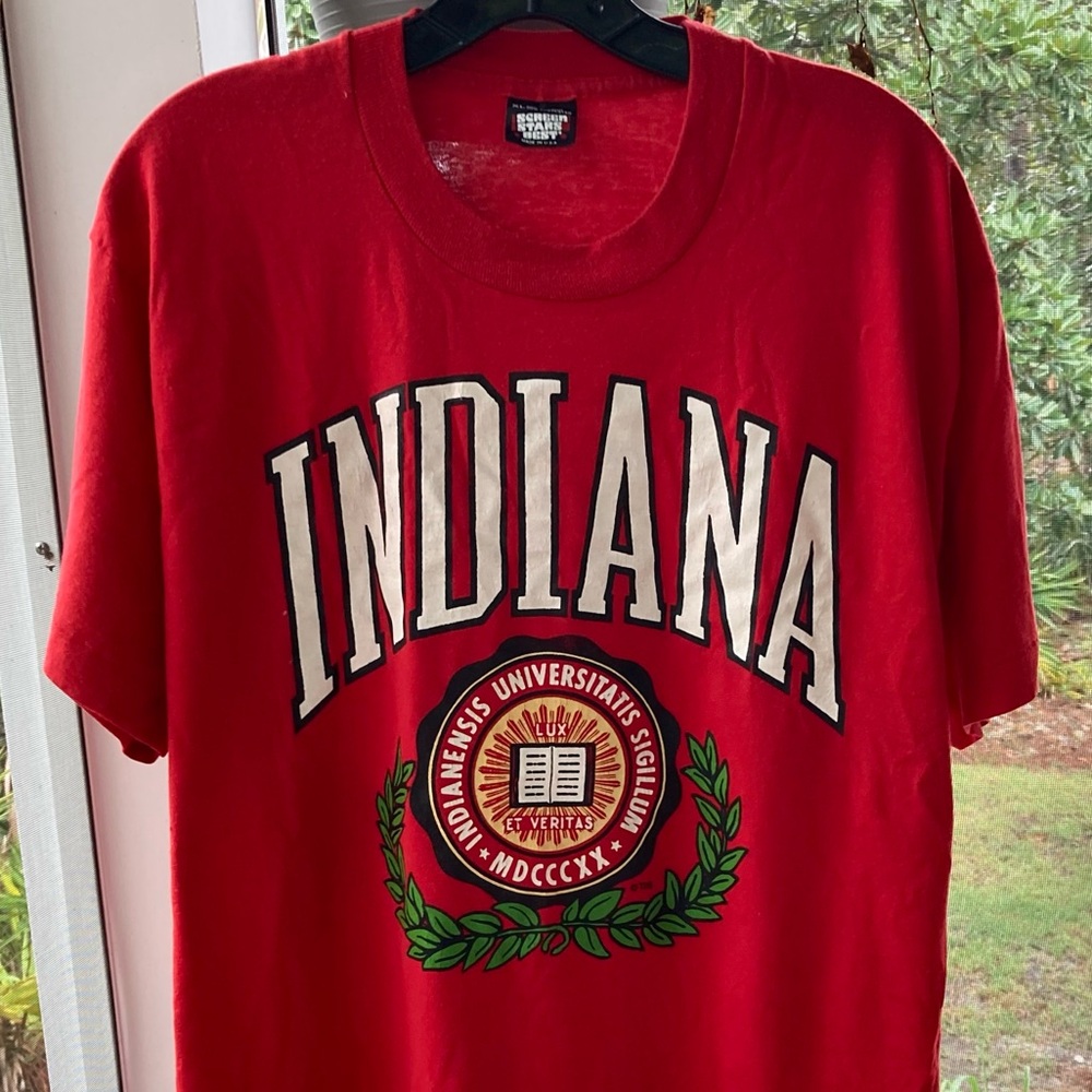 Vintage 90s Indiana University Single Stitch Screen Stars Tee